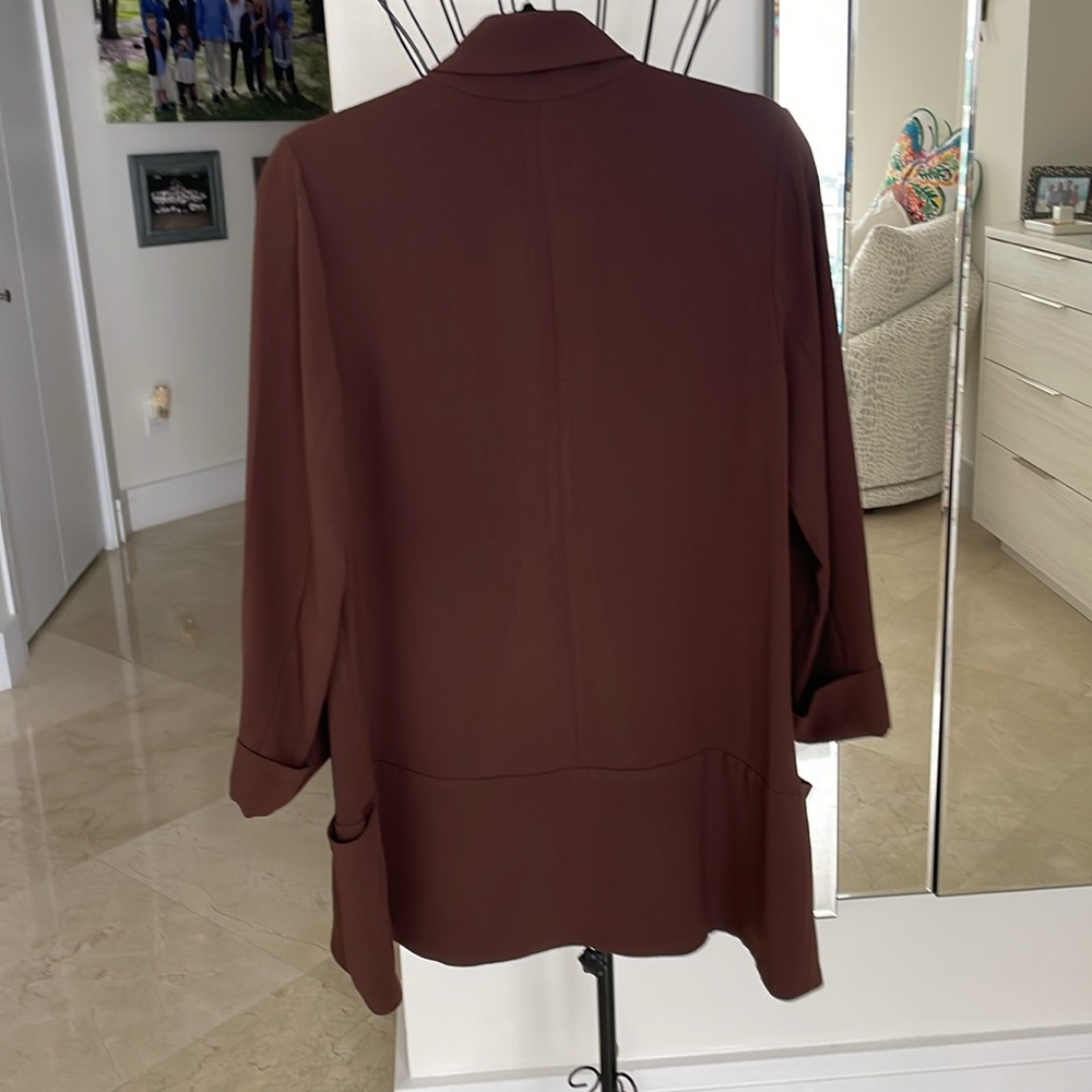 Daniel Rainn Choco Brown Open Front Jacket - image 3